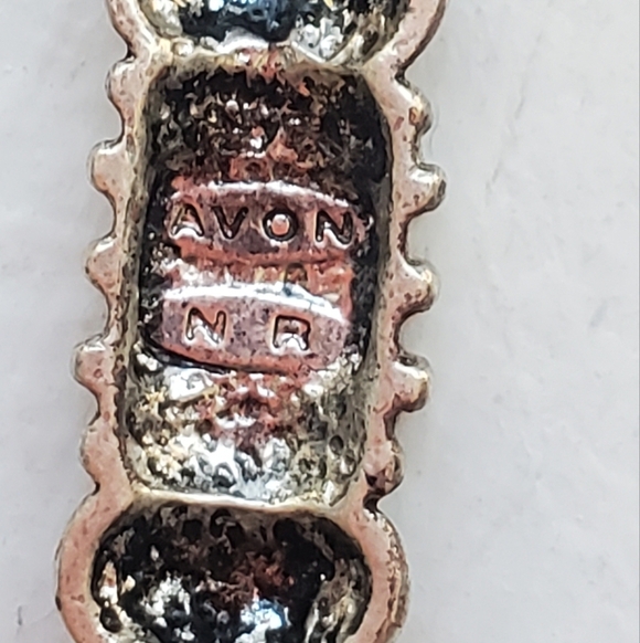 Avon NR Nina Ricci Vintage Necklace Silvertone Blue Aquamarine Stone Signed - Picture 2 of 8